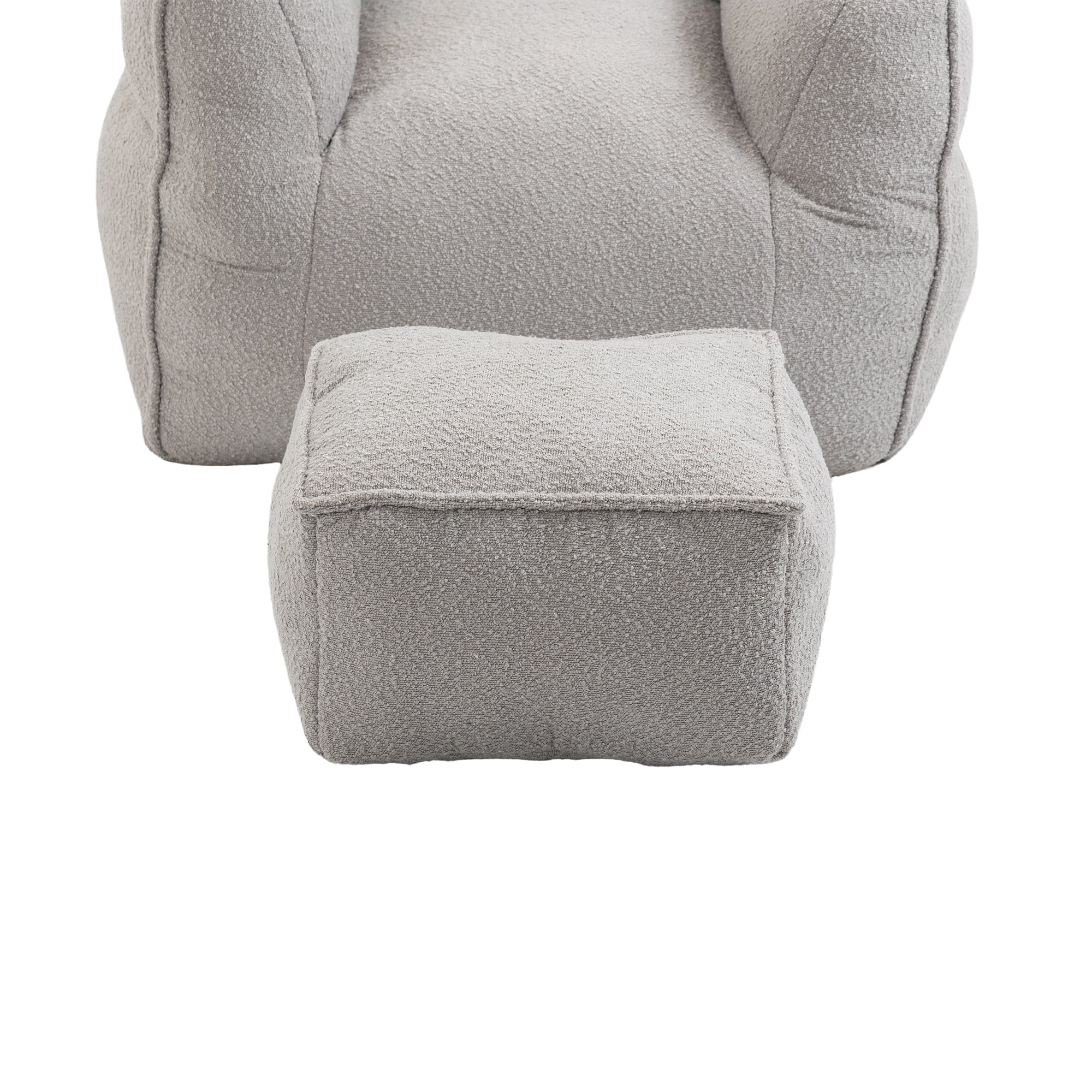 Aukfa Bean Bag Chair with Ottoman,Floor Lazy Sofa,Gray