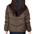 thumbnail image 4 of hoksml Winter Short Down Coat for Women, Casual Oversized Puffer Jacket, Warm Zip-Up Lightweight Outerwear, 4 of 5