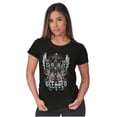 thumbnail image 4 of Goth Forever Blessed Floral Cross Womens Slim Fit Graphic Tee Brisco Brands S, 4 of 5