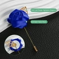 thumbnail image 2 of Uxcell 12 Paquete de Pines de Flor para Hombres, Pin de Boutonniere de Rosa Azul Zafiro, 2 of 7