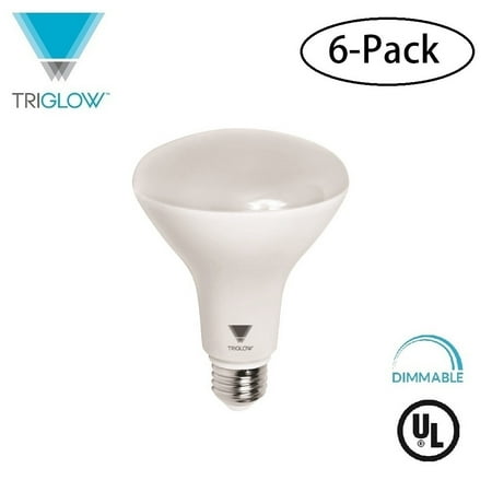 Triglow 6 Pack Led 15 Watt 100w Equivalent Br40 Bulb 1200 Lumen Triglow 6 Pack Led 15 Watt 100w Equivalent Br40 Bulb 1200 Lumen Dimmable 4100k Cool White E26 Medium Base Ul Listed