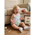 thumbnail image 6 of BemeyourBBs Newborn Baby Girl Golf Outfit Summer Bubble Romper Clothes Ruffle Sleeveless Golf Embroidery Bodysuit One Piece Playsuit, 6 of 9