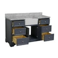 thumbnail image 3 of Zelda 60" Single Farmhouse Bathroom Vanity with Powder Gray Cabinet and Carrara Marble Top, 3 of 6