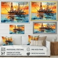 thumbnail image 4 of Designart "Modern Horizon With Ocean Oil Platforms" Oil Rigs / Fields Canvas Wall Art, 4 of 7