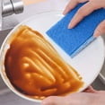 Blue Natural Wood Pulp Cotton Dishcloth Cleaning Sponge Wipe Scrub Bowl