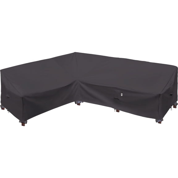 Heavy Duty Outdoor Sectional Patio Sofa Cover, 83"X115" Waterproof 600D, Storm Grey L-Shaped-Left Facing-83 x115