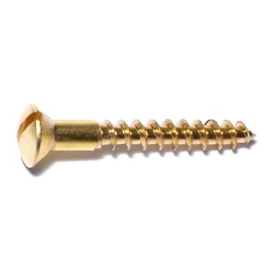 WOOD SCREWS BRASS SELECT QTY #10 X 1" OVAL HEAD SLOTTED 