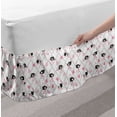 thumbnail image 2 of Ostrich Bed Skirt, Palm Leaves on a Rhombus Outline Background, Elastic Bedskirt Dust Ruffle Wrap Around for Bedding Decor, 4 Sizes, Pale Pink Dark Grey, by Ambesonne, 2 of 2