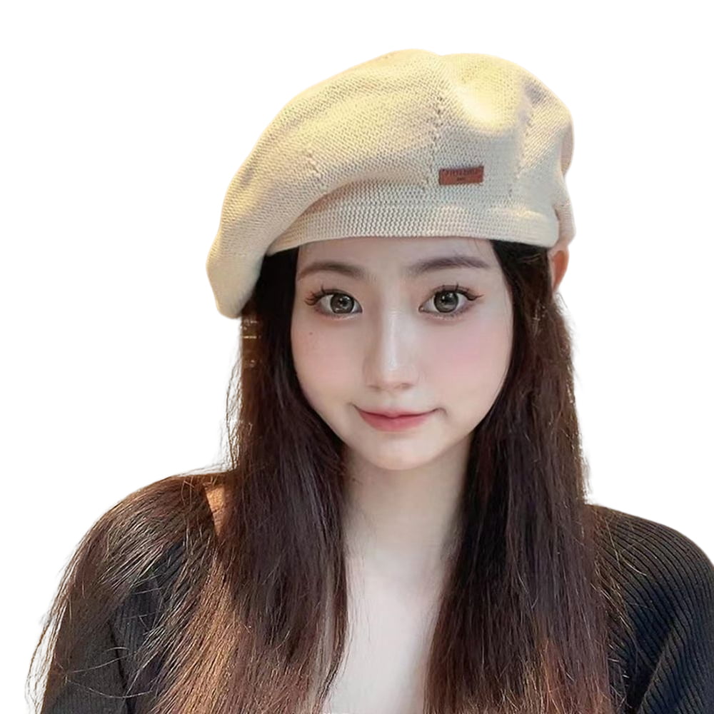 Korean Autumn Winter Octagonal Hats Pleated Cloud Beret Fashion Artist Hat  Metal Label Soft Cap For Gentle Woman Caps