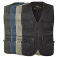 thumbnail image 2 of Chaleco vaquero para hombres de mediana edad y mayores, 16 bolsillos, talla extra grande, chaleco de algodón 7XL, cintura de 4 pies, 2 of 5