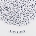 thumbnail image 5 of 100/200/300/500PC Mixed White Letter Acrylic Beads Round Flat Alphabet Beads For Jewelry Making Handmade Diy Bracelet Necklace, 5 of 5