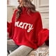 thumbnail image 2 of Suéteres navideños Tsseiatte para mujer, jersey de manga larga con cuello alto y letras bordadas, tops casuales de punto, 2 of 6