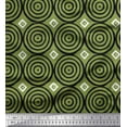 thumbnail image 1 of Soimoi Japan Crepe Satin Fabric Diamond & Circle Block Printed Fabric 1 Yard 42 Inch Wide, 1 of 1