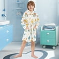 thumbnail image 5 of FORMRS Niños Bathrobe Unisex Hooded Robe Soft Plush Pajamas Sleepwear, Size 7-9T, Rainbows Pattern, 5 of 7
