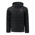 thumbnail image 2 of Men's Cutter & Buck Black Inter Miami CF Big & Tall Evoke Hybrid Eco Softshell Recycled Full-Zip Hoodie Jacket, 2 of 3