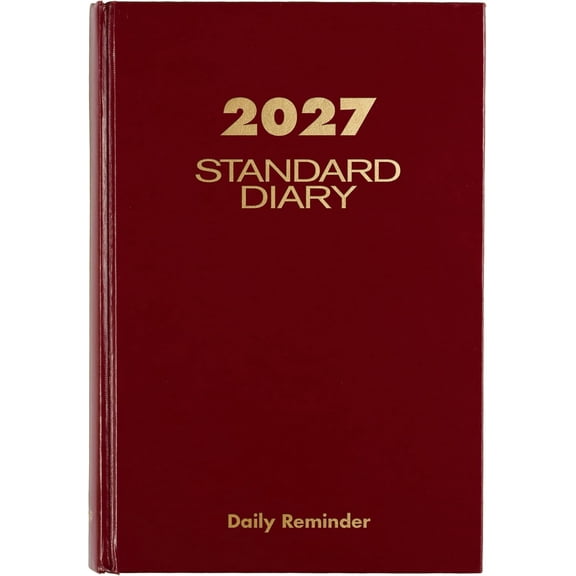 2027 Daily Planner, Standard Diary, 5.75" x 8.25" Reminder Journal, Hardcover, Red (SD3891327)