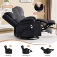 thumbnail image 5 of JONPONY Manual Recliner Chair with Heat Therapy and Massage Function, Heavy Duty Reclining Mechanism Massage Chair, Elderly Single Rocker Sofa with Cup Holders for Bedroom Home Theater，Black, 5 of 11