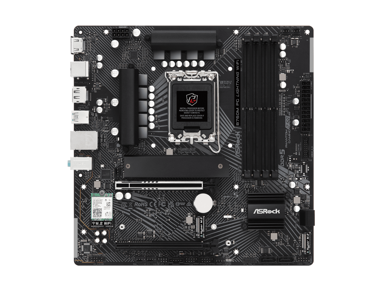 ASRock B760M PG Lightning WiFi LGA 1700 Intel B760 Micro ATX Motherboard
