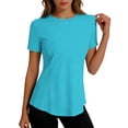 thumbnail image 6 of Purcolt Women UPF 50+ UV Shirts Short Sleeve with Thumb Holes Workout Sun Shirt Quick Dry Athletic Hiking Running Tops, 6 of 7
