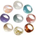 thumbnail image 1 of Pieces Stackable Resin Ring Wide Thick Dome Retro Chunky Rings Thick Dome Elegant Multicolor Acrylic Resin Ring, 1 of 5