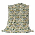 thumbnail image 6 of Vintage Flowers Blanket Soft Cozy Warm Throw Blanket for Couch, Plush Fuzzy Flannel Fleece Blankets for Sofa, Spring Yellow Green Floral Country Leaves Birds Bed Blankets Gifts for Men, 40"x60", 6 of 9