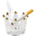 thumbnail image 2 of Glass Crown Ashtray Creative Desktop Smoking Ash Tray Home Office Decoration,Golden, 2 of 6