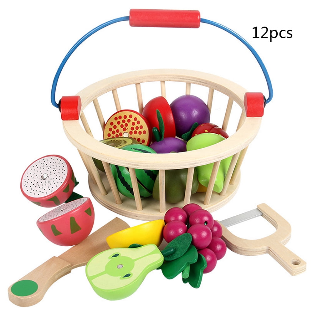 wooden cut fruit toys