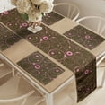 thumbnail image 2 of Ambesonne Hearts Table Runner & Placemats, Valentines Day Circles, Placemat 4 pcs + Runner 14"x90", Pink Brown, 2 of 2