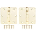 thumbnail image 3 of Stone Harbor Hardware 3-1/2" Ball-Bearing Door Hinges, 1/4" Radius Corner, Polished Brass, 2-Pack, 3 of 4