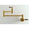 thumbnail image 2 of Kingston Brass KS8107DKL Concord Wall Mount Pot Filler Kitchen Faucet, Brushed Brass, 2 of 5