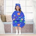 thumbnail image 7 of FORMRS Wearable Blanket Hoodie with Sleeves for Kids Cozy Flannel Sweatshirt, Colorful Cartoon Planets, 7 of 7