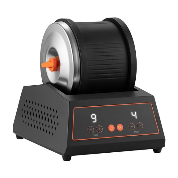 4lbs Rock Tumbler Kit with 4 Speed Settings and 9-Day Timer,Belt-Free Stone Polisher for Adults and Kids,Safe Overload Protection Included