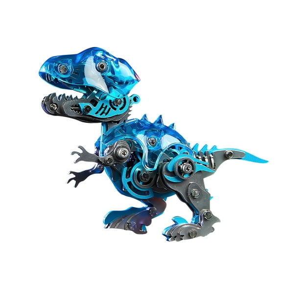 3D Metal Puzzle for Adults & Teens, 126PCS DIY Mechanical Dinosaur Q Version Model Kit, Creative Desktop Ornament Steampunk Model(Blue)