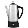 thumbnail image 1 of Elite Gourmet EC140 Electric 6-Cup Coffee Percolator with Keep Warm, Clear Brew Progress Knob Cool-Touch Handle Cord-less Serve, Stainless Steel, 1 of 4