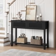thumbnail image 4 of Modern Farmhouse Console Table, 43 Inch Narrow Entryway Sofa Table with 2 Drawers, Metal Handles & Storage Shelf, Ideal for Living Room, Hallway or Foyer, 4 of 8