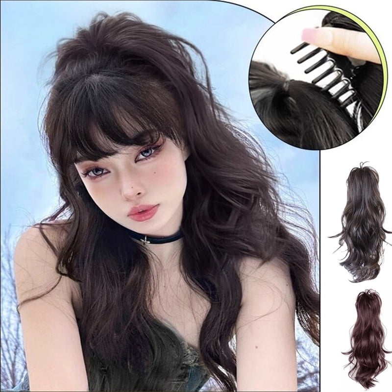 Synthetic Wavy Ponytail Extension Hairpiece Short Curly Claw Clip Ponytail For Women Heat Resistant Pony Tail Clip Fake Hair