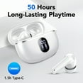 thumbnail image 4 of Wireless Ear Buds 50H Playback LED Power Display Earphones with Wireless Charging Case Headphones IPX7 Waterproof in-Ear Earbuds with Mic Compatible for iPhone Android White, 4 of 6
