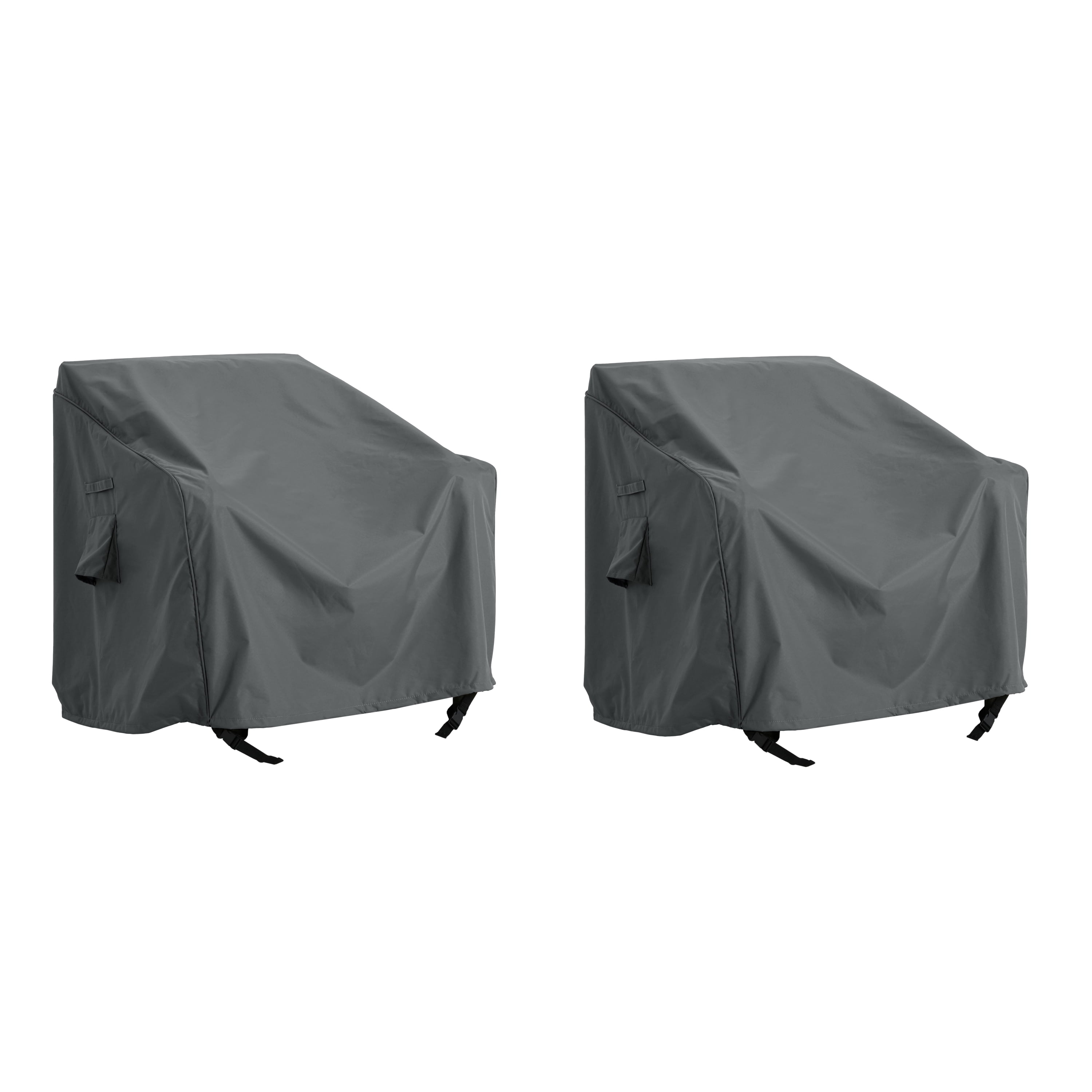 Dark Gray Outdoor Patio Club Chair Cover, UV & Weather Resistant Eco Fabric Waterproof Furniture Protector for Outdoor Single Seat Sofa