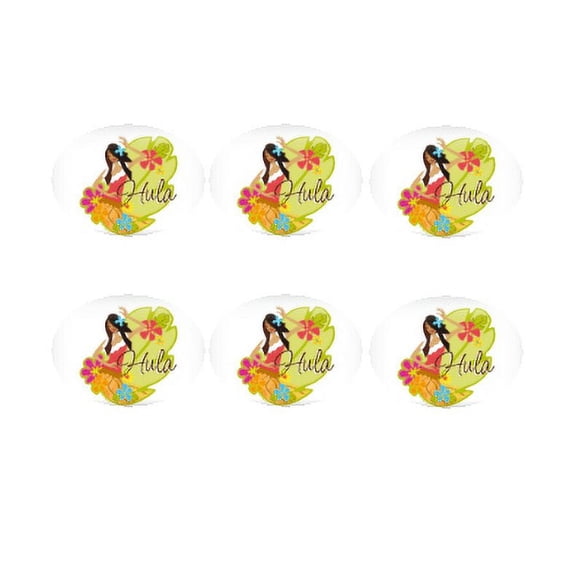 Hula Dancer 12 - 2 inch Cupcake Edible Frosting Photos