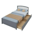 thumbnail image 6 of UHOMEPRO Wood Twin Size Platform Bed with 2 Storage Drawers, Pine Wood Bed with Headboard, Modern Twin Size Bed Frame with Wood Slats Support, No Box Spring Needed, Gray, 6 of 10