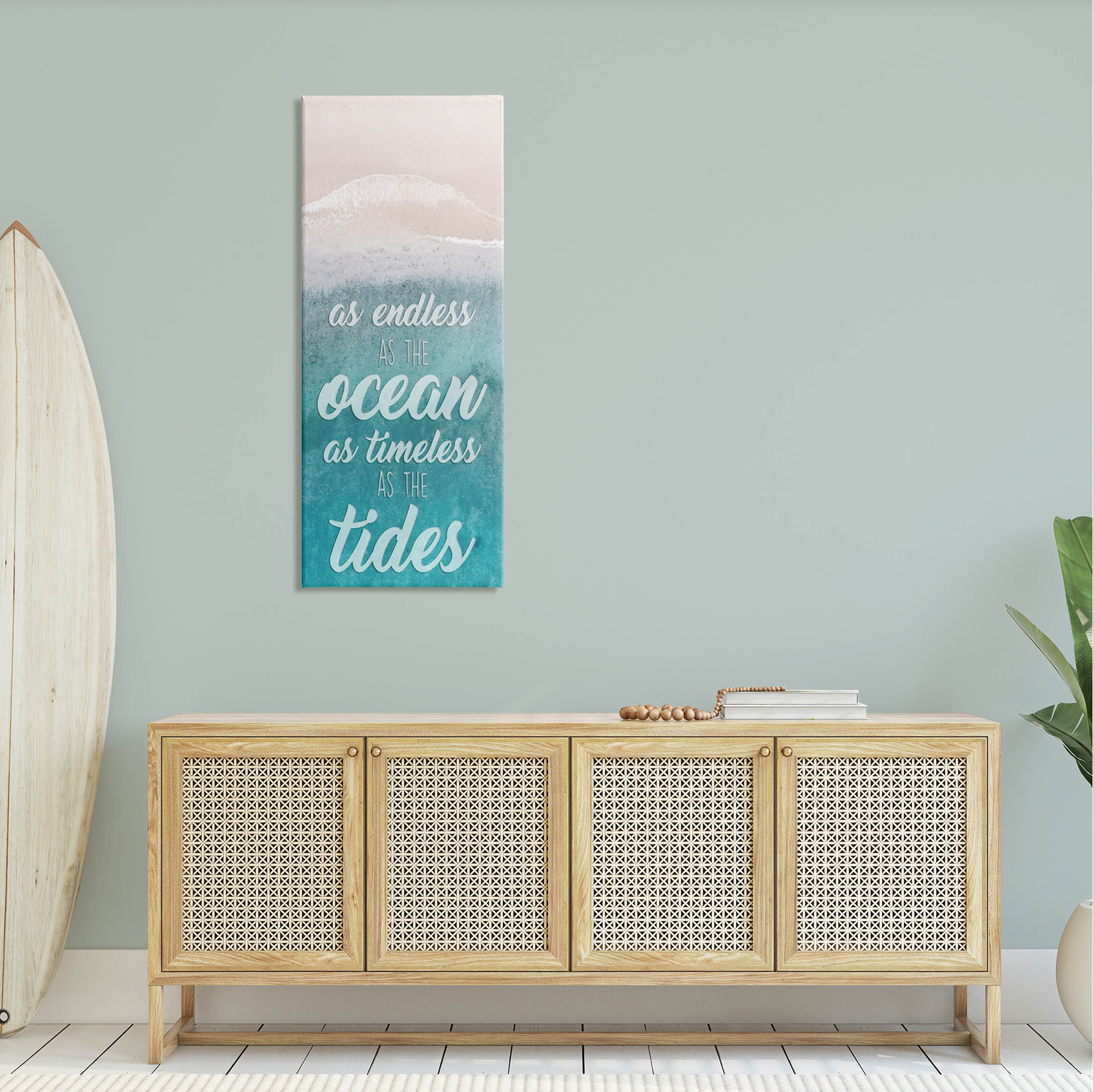 Stupell Industries Timeless As Tides Beach Quote Graphic Art Gallery Wrapped Canvas Print Wall Art, Design by Marcus Prime