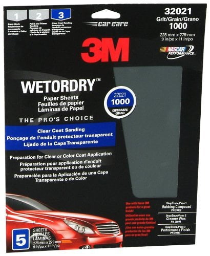 3M Wet or Dry Sheet 1200 Grit 9 x 11 inch 32022 5 Sheets Per Pack 