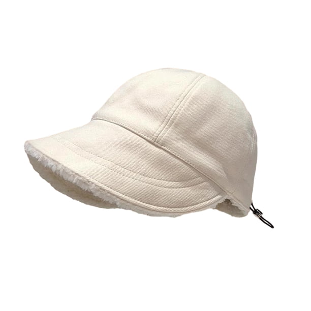 Gorra de béisbol de color sólido con forro de terciopelo ajustable para mujer, diseño con protección para las orejas, para exteriores e invierno.