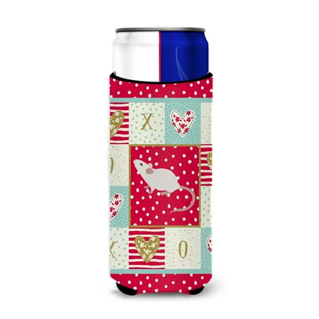 

Carolines Treasures CK5454MUK White Domestic Mouse Love Ultra Hugger for slim cans Slim Can multicolor