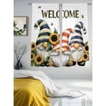thumbnail image 2 of Sunflower Gnomes Sheer Curtains for Living Room Bedroom Yellow Summer Botanical Striped Bee Sheer Curtains 72 Inch Long 2 Panels Set Light Filtering Curtain Window Treatments Drapes for Dining Room, 2 of 6