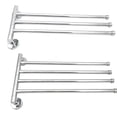 thumbnail image 3 of Soporte de pared de acero inoxidable, toallero abatible hacia afuera, 2/3/4 barras, brazo plegable, colgador giratorio, toallero, organizador de Juegos de accesorios de baño plata 345*135*43mm Kearding JJ25281-01B, 3 of 6