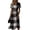 Black, variant on Women's Gingham Shift Dress with Plaid V-Neck - Short Sleeve Summer Dress, Loose Flowy Beach Party Outfit, Preppy Comfy Vacation Mini Dress,Pink,XL