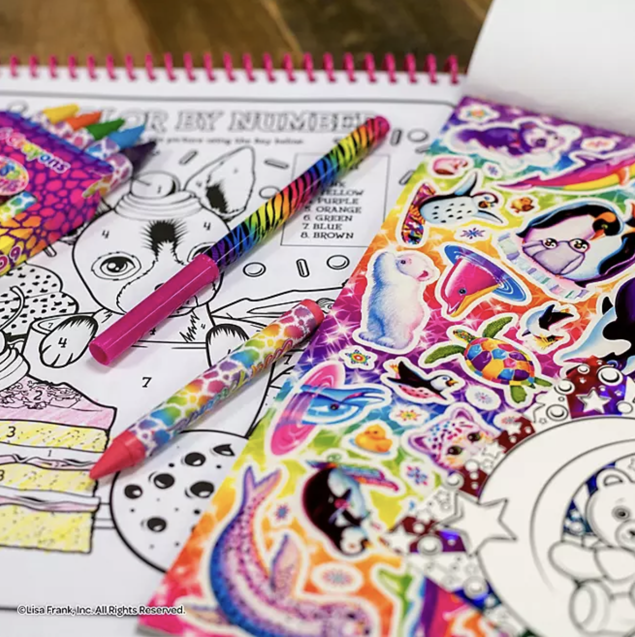 Lisa Frank Coloring & Activity Set with Fold Out Storage Case