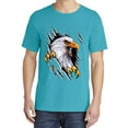 thumbnail image 2 of Wild Bobby, Torn Ripped Eagle Claws, Animal Lover, Garment-Dyed Washed Look Short Sleeve T-Shirt, Blue Lagoon, Small, 2 of 3