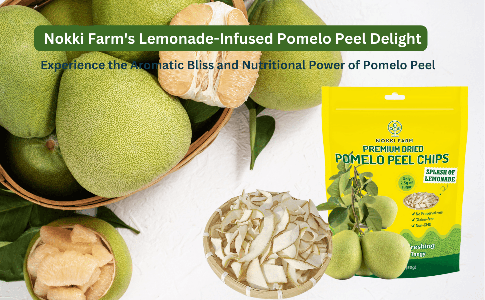 (Pack of 6) NOKKI FARM Premium Dried Pomelo Peel 50g | Crunchy | Slightly sweet and tangy